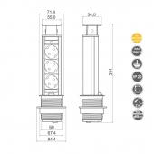 slika EL. UTIČNICA Ø60 3xŠUKO - SIVA EL. UTIČNICA Ø60 3xŠUKO - SIVA