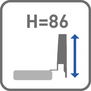 AXIS PRO H=86 FIOKA AXIS PRO L-450 H=86MM - "NISKA" - ANTRACIT - AXIS PRO H=86
