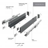 FIOKA AXIS PRO L-500 H=168MM - "VISOKA" - ANTRACIT