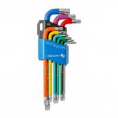 Set TORX ključeva, 9 kom., PRODUŽENI, U BOJI